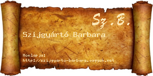 Szijgyártó Barbara névjegykártya